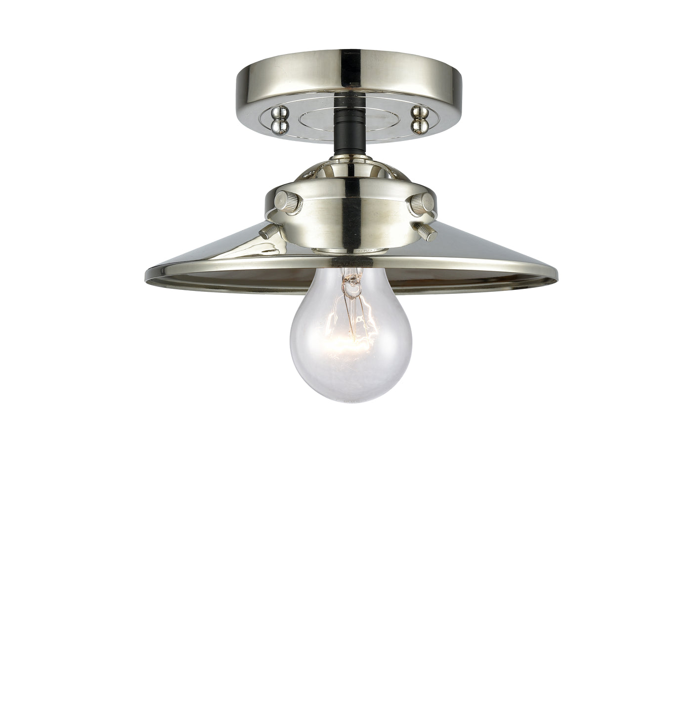 Nouveau Semi-Flush Mount Brushed Nickel 8 Inch