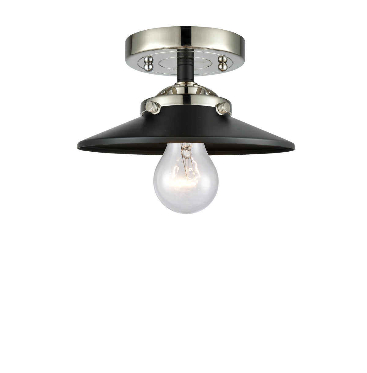 Railroad 8-Inch 1-Light Semi-Flush Mount 4.375-Inch High