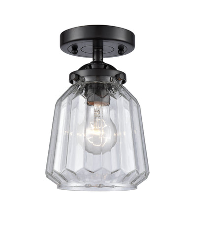 Nouveau Semi-Flush Mount Brushed Satin Nickel