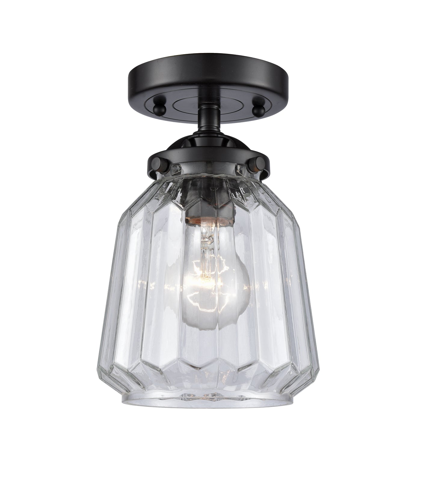 Nouveau Semi-Flush Mount Brushed Satin Nickel