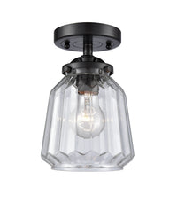 Nouveau Semi-Flush Mount Brushed Satin Nickel