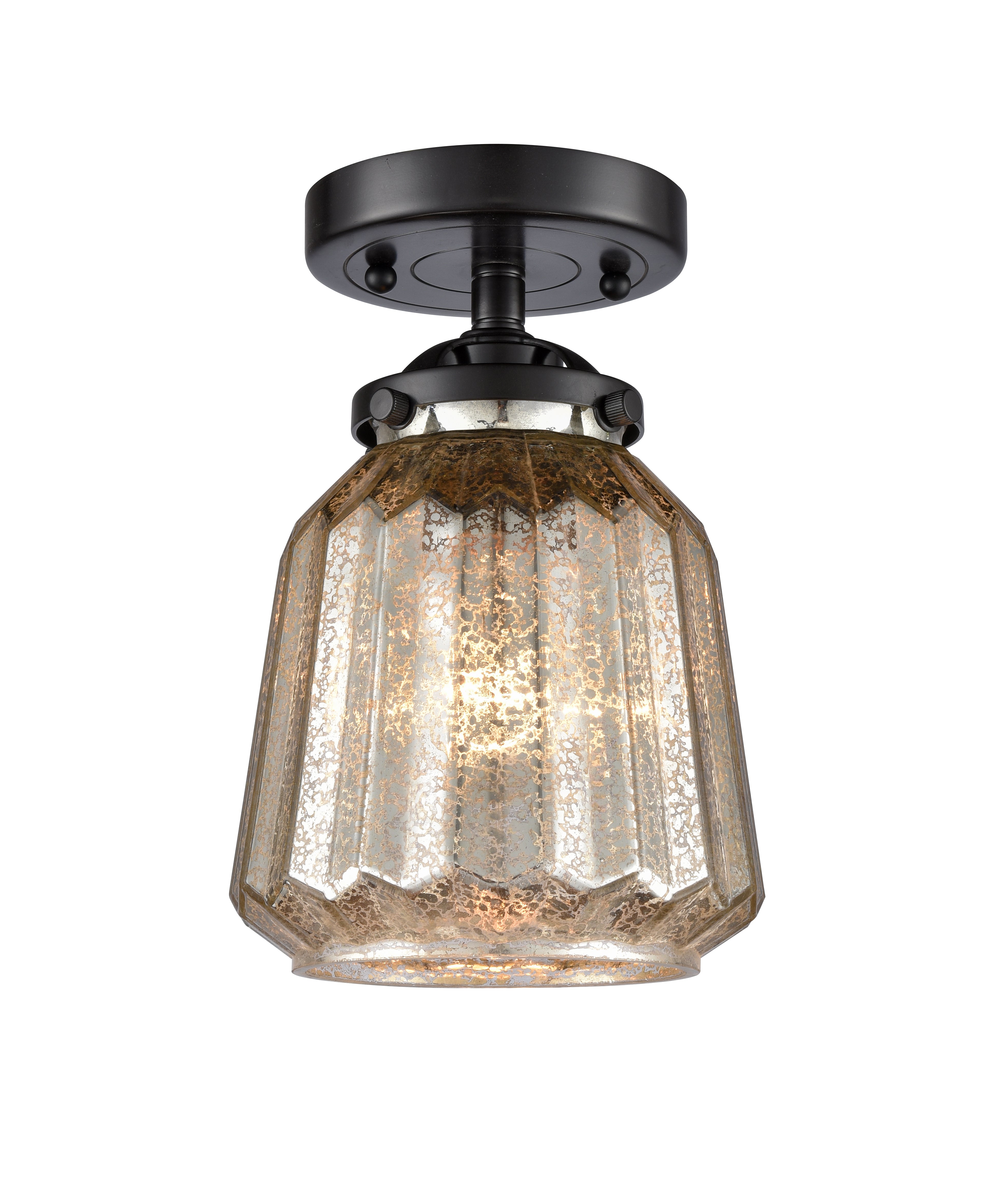 Nouveau Semi-Flush Mount Brushed Satin Nickel
