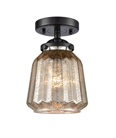 Nouveau Semi-Flush Mount Brushed Satin Nickel