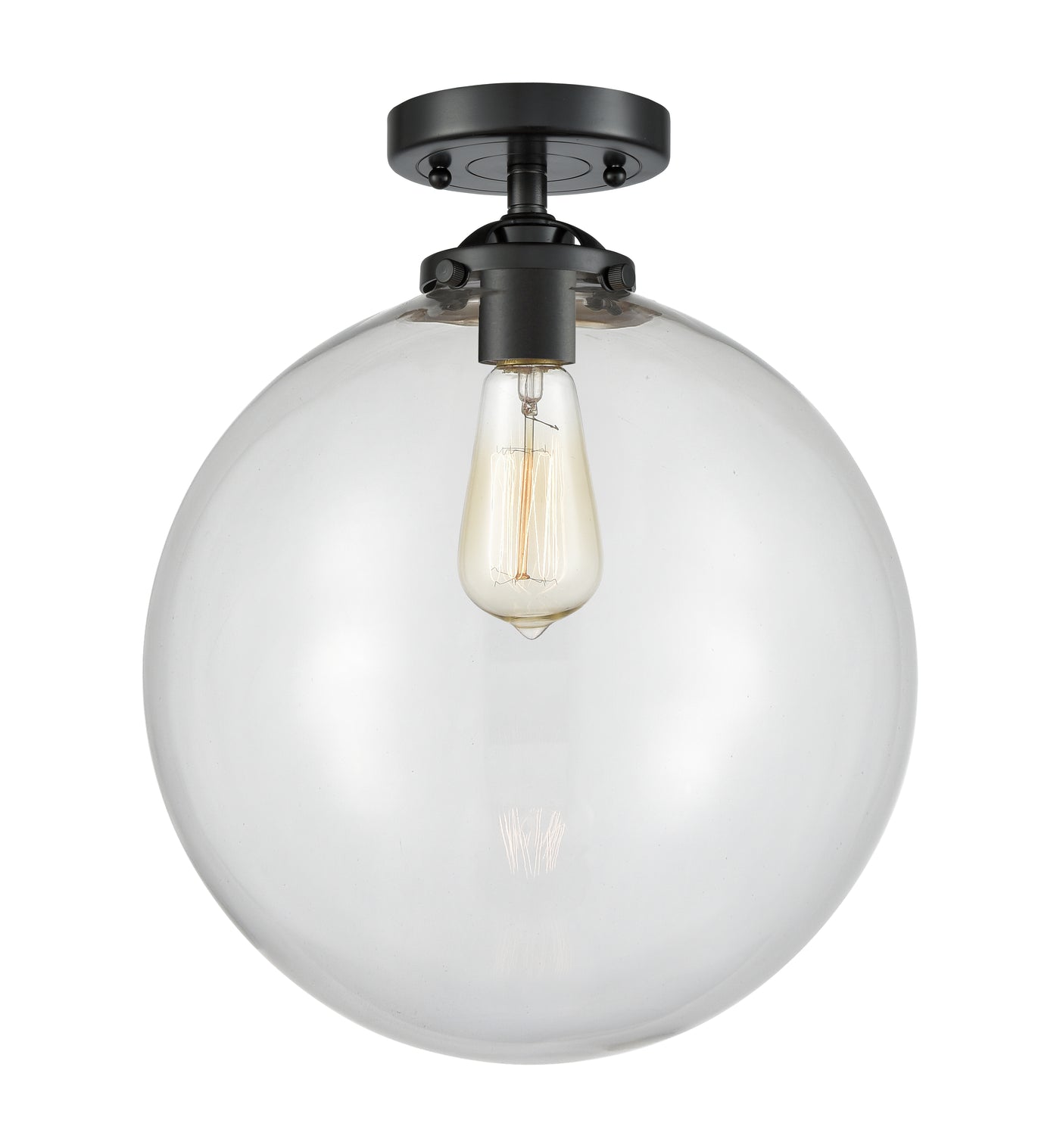 Nouveau Semi-Flush Mount Brushed Satin Nickel