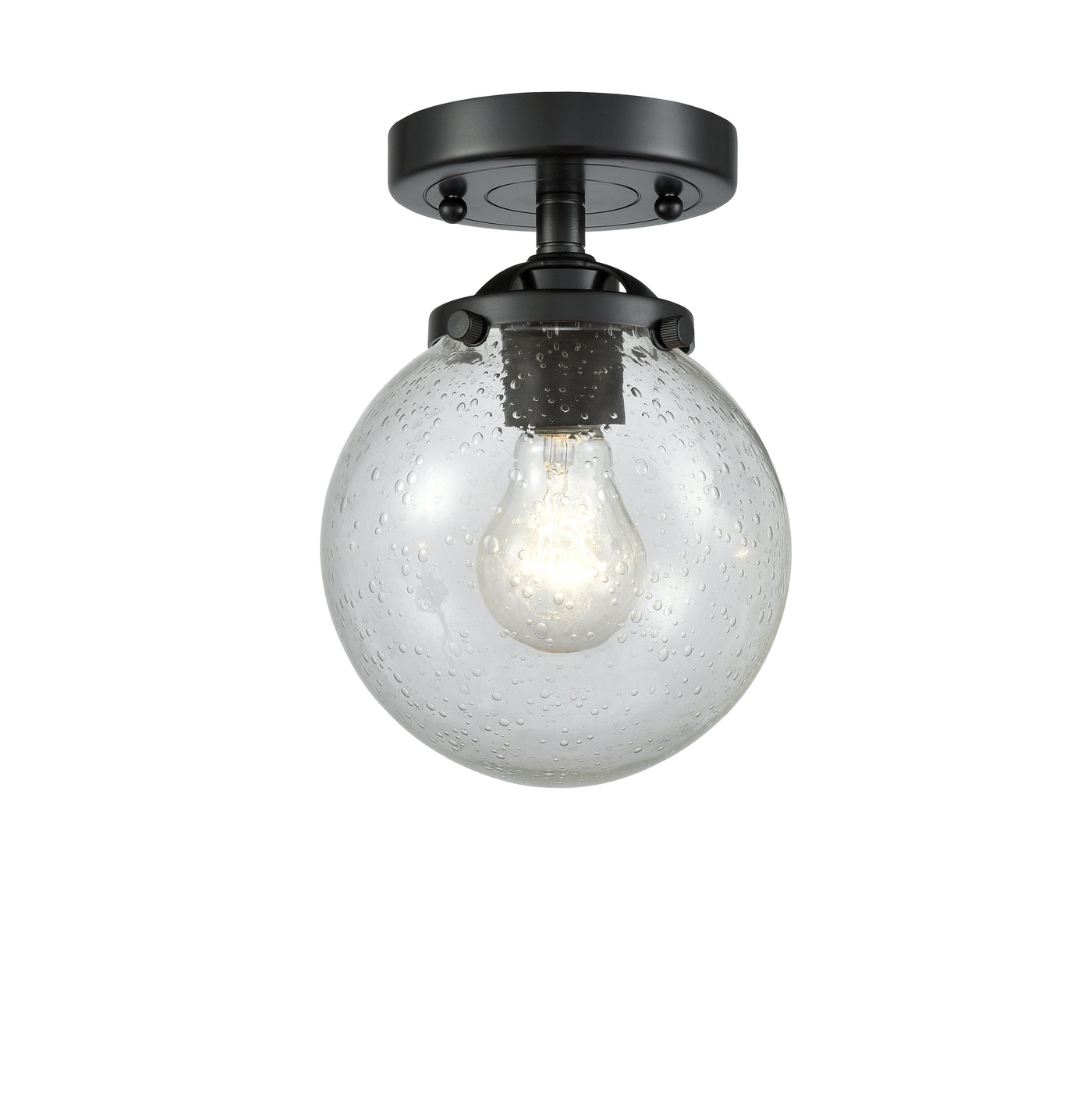 Nouveau Semi-Flush Mount Satin Nickel Brass