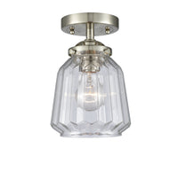 Nouveau Semi-Flush Mount Brushed Satin Nickel