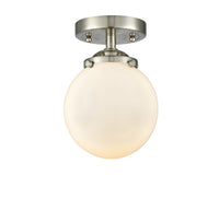 Nouveau Semi-Flush Mount Satin Nickel Brass