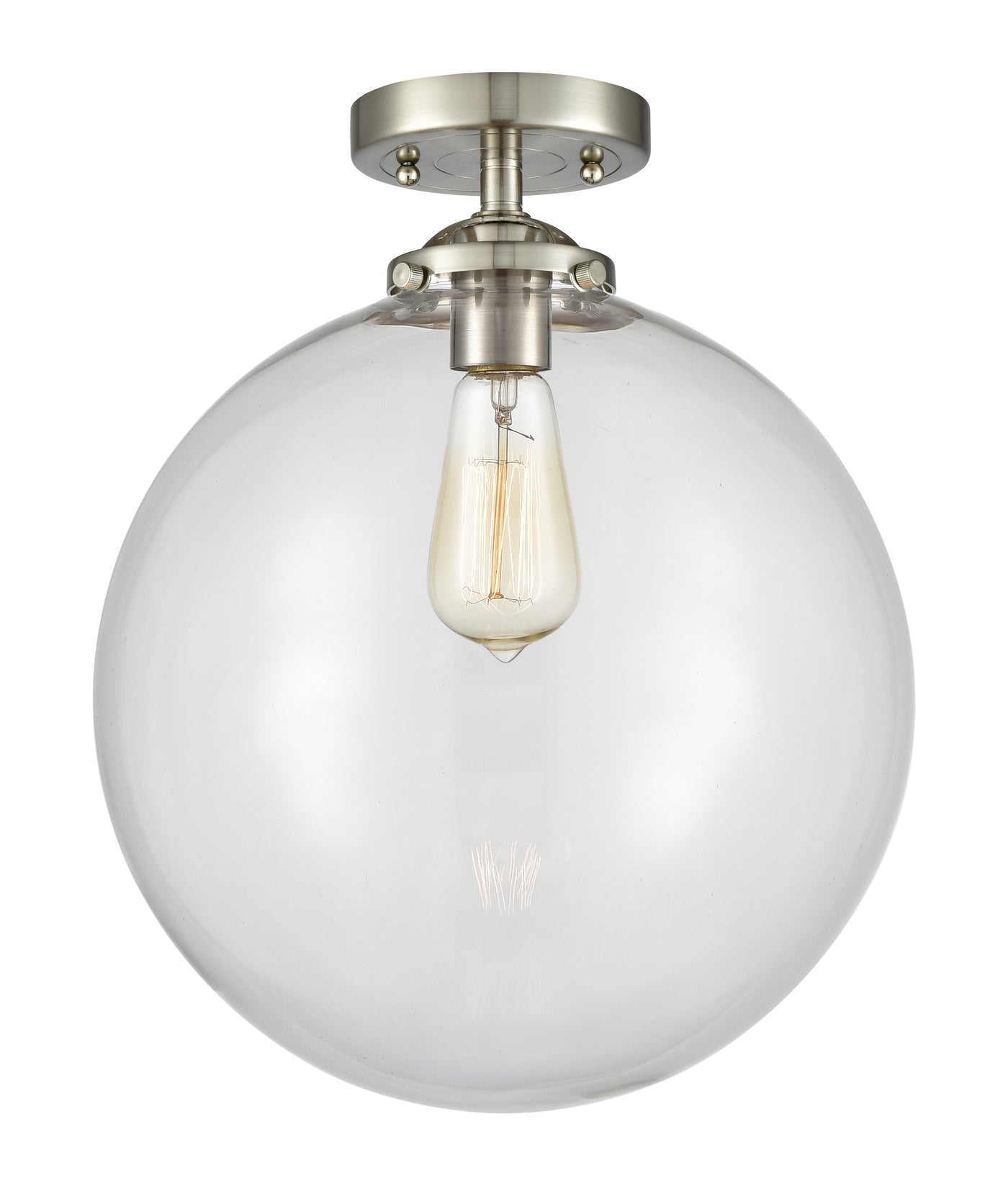 Nouveau Semi-Flush Mount Brushed Satin Nickel
