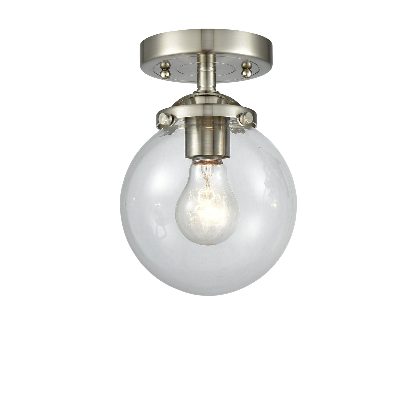 Nouveau Semi-Flush Mount Satin Nickel Brass