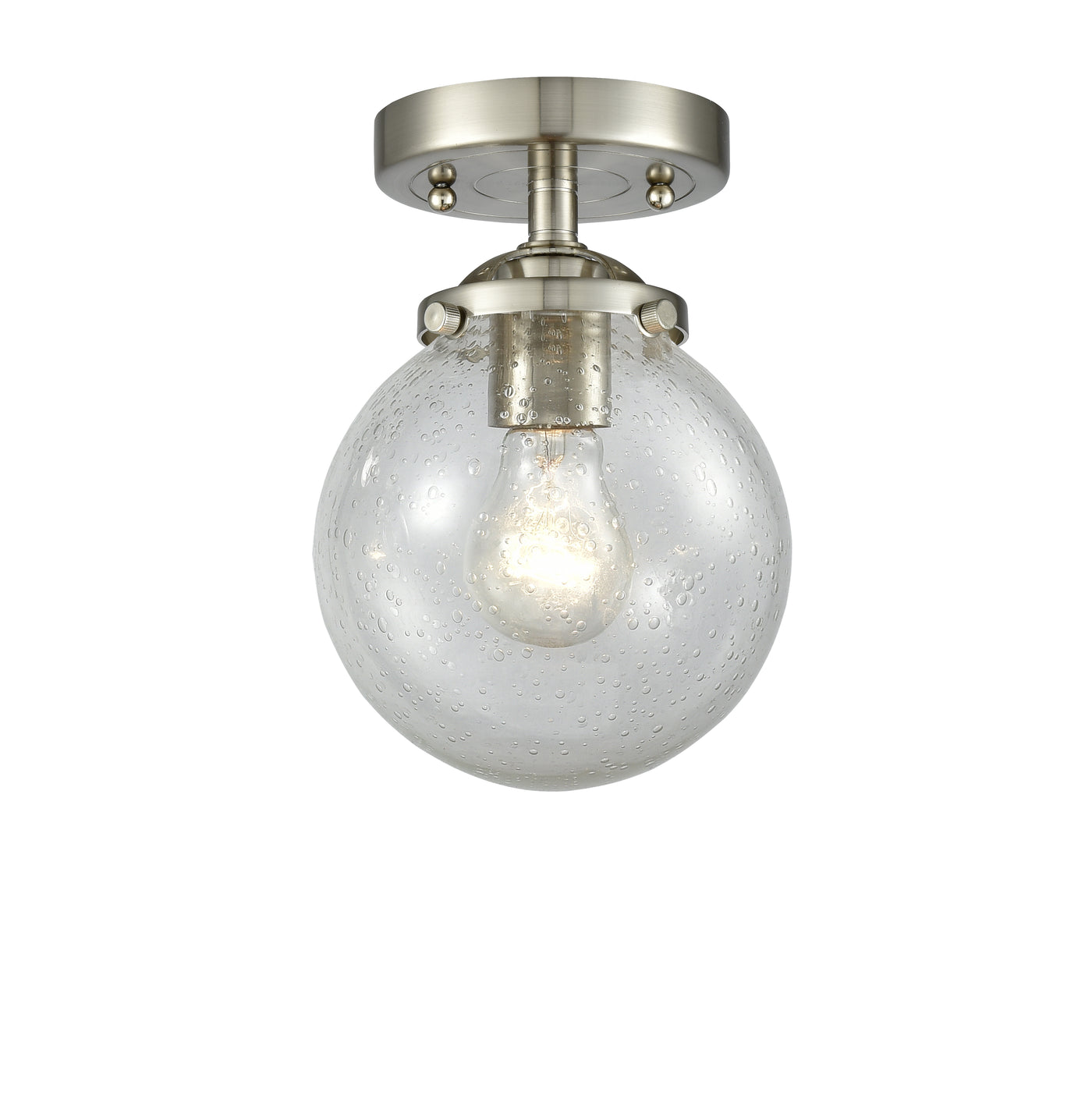 Nouveau Semi-Flush Mount Satin Nickel Brass