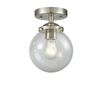 Nouveau Semi-Flush Mount Satin Nickel Brass