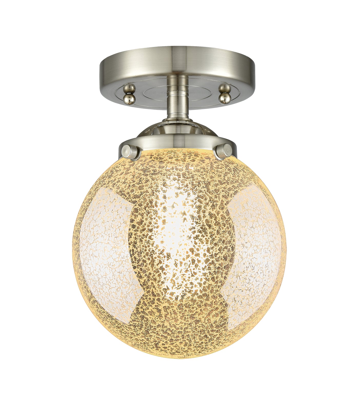 Nouveau Semi-Flush Mount Satin Nickel Brass