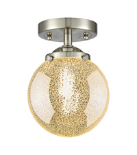 Nouveau Semi-Flush Mount Satin Nickel Brass