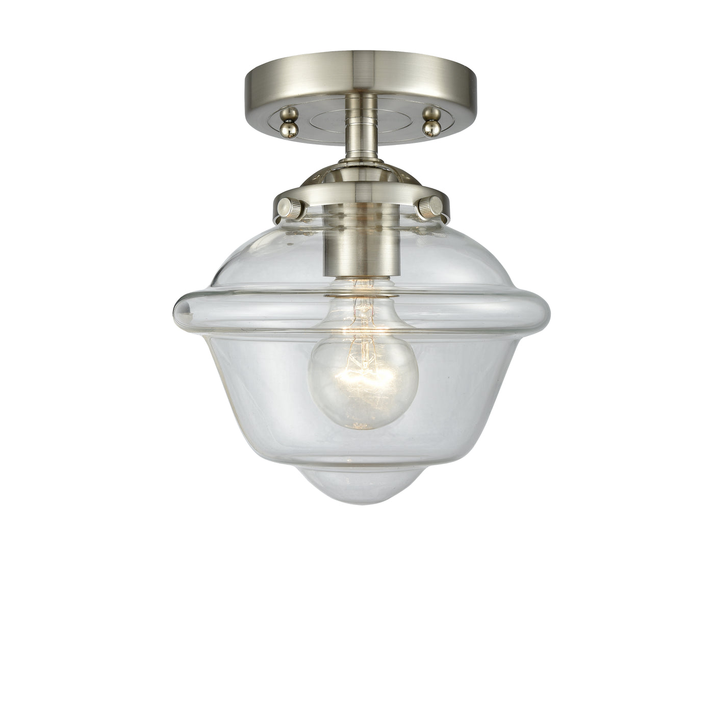 Nouveau Semi-Flush Mount Brushed Satin Nickel