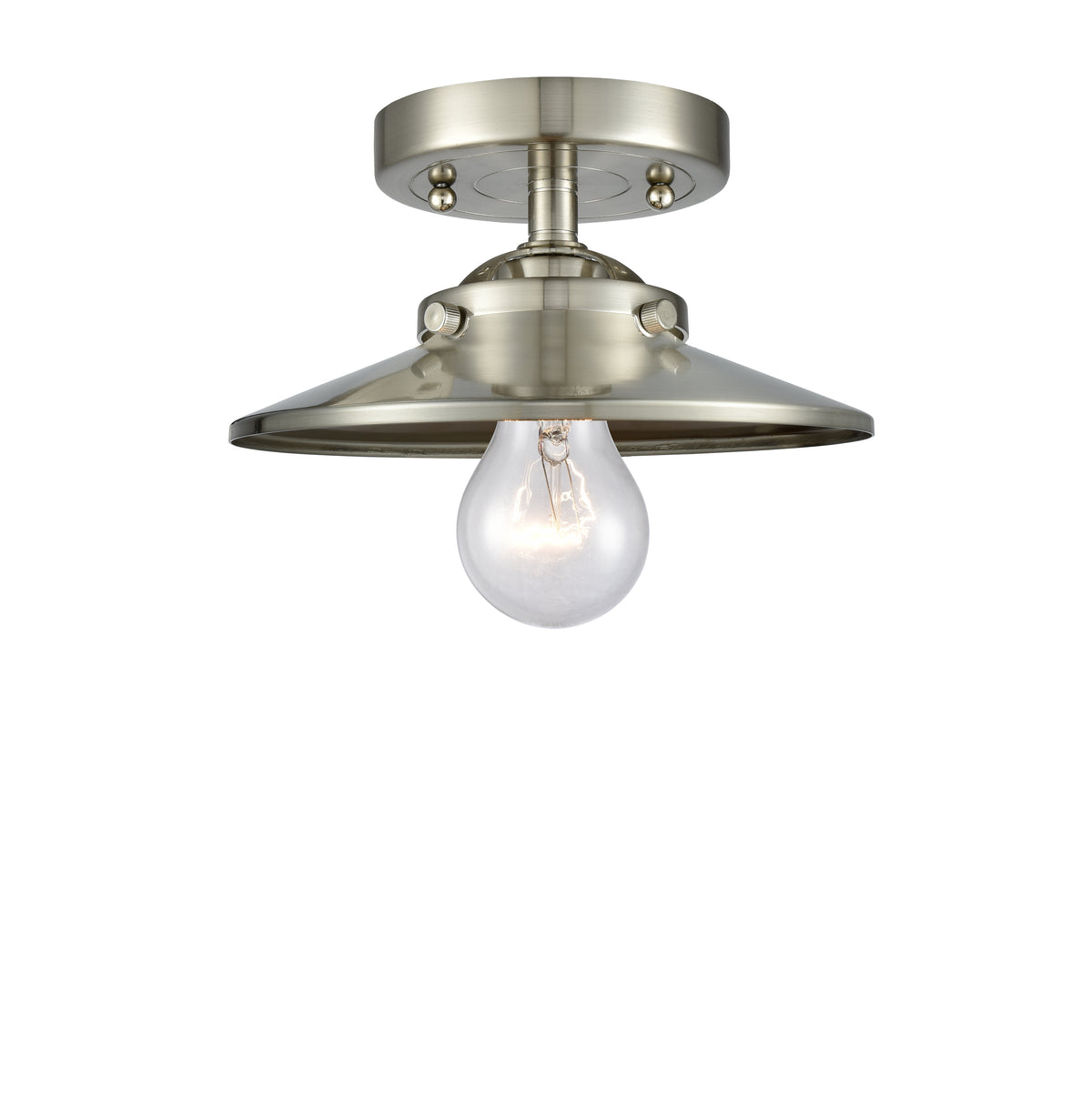 Railroad 8-Inch 1-Light Semi-Flush Mount 4.375-Inch High