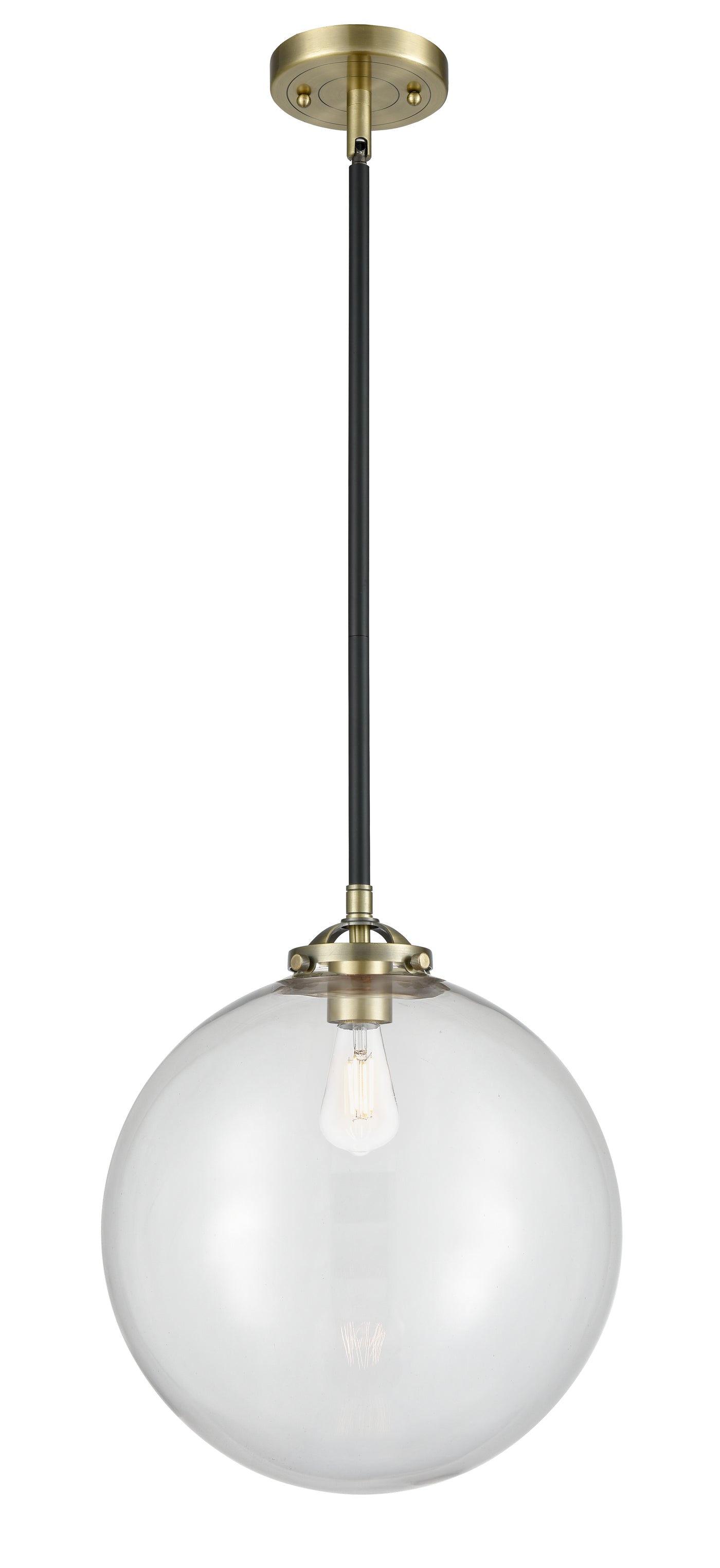 Nouveau Mini Pendant Black Antique Brass