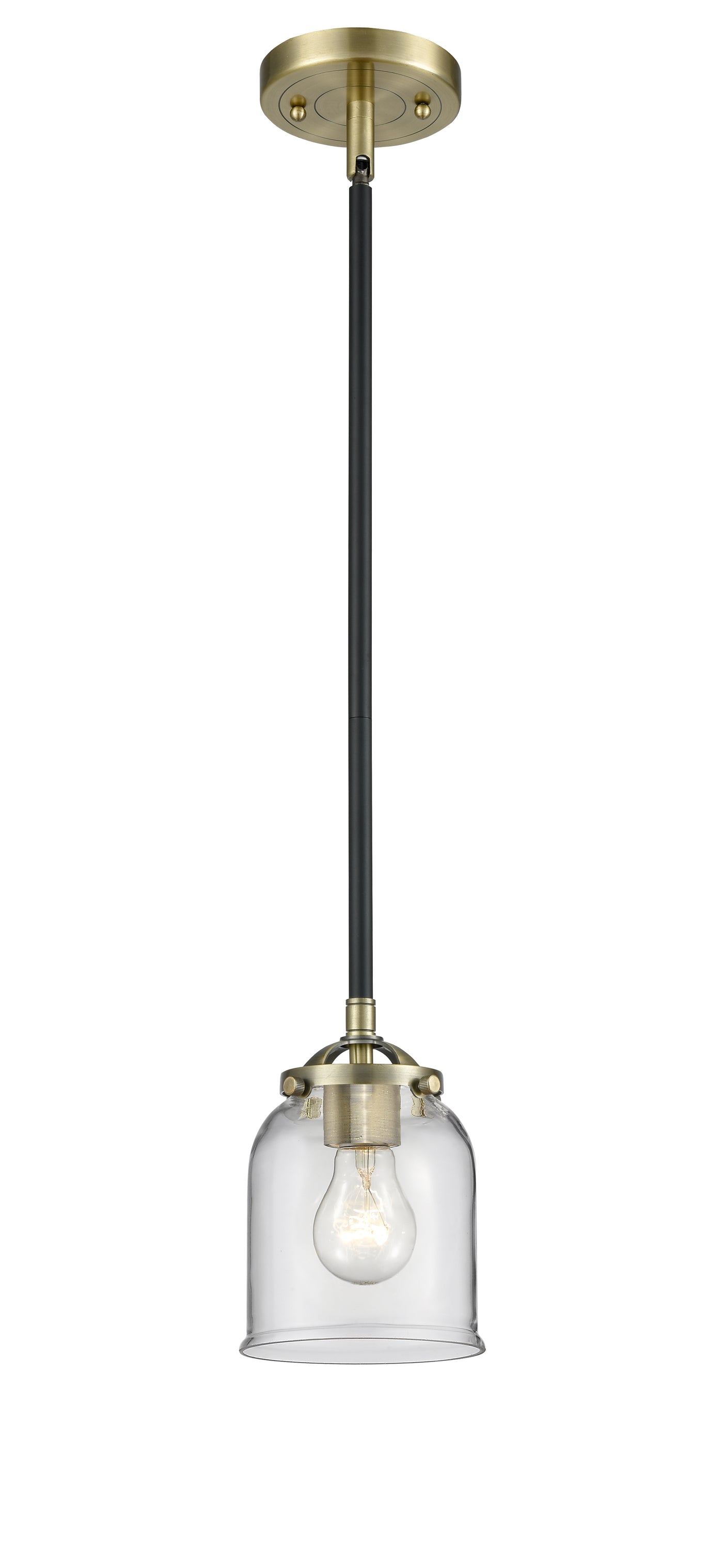 Nouveau Mini Pendant Black Antique Brass