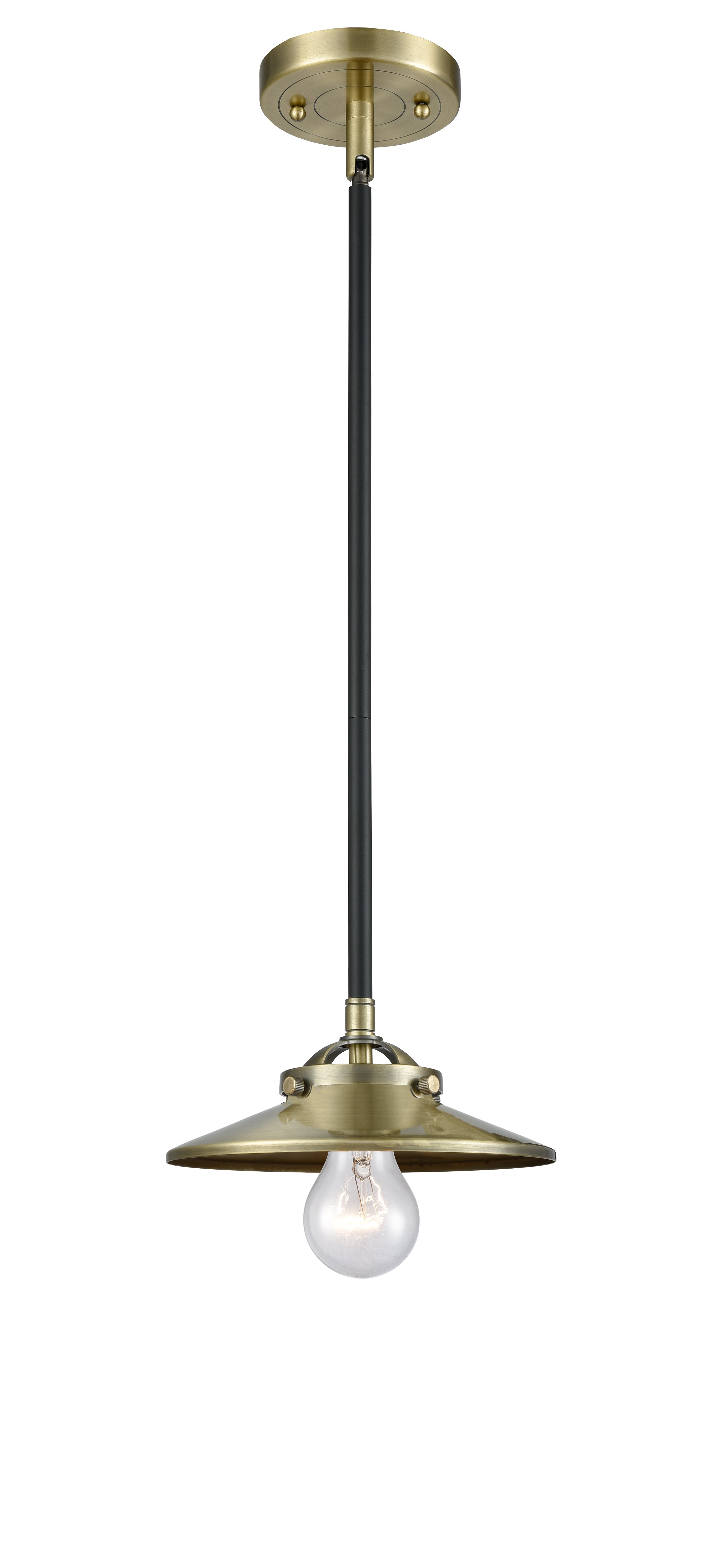 Nouveau Mini Pendant Black Antique Brass