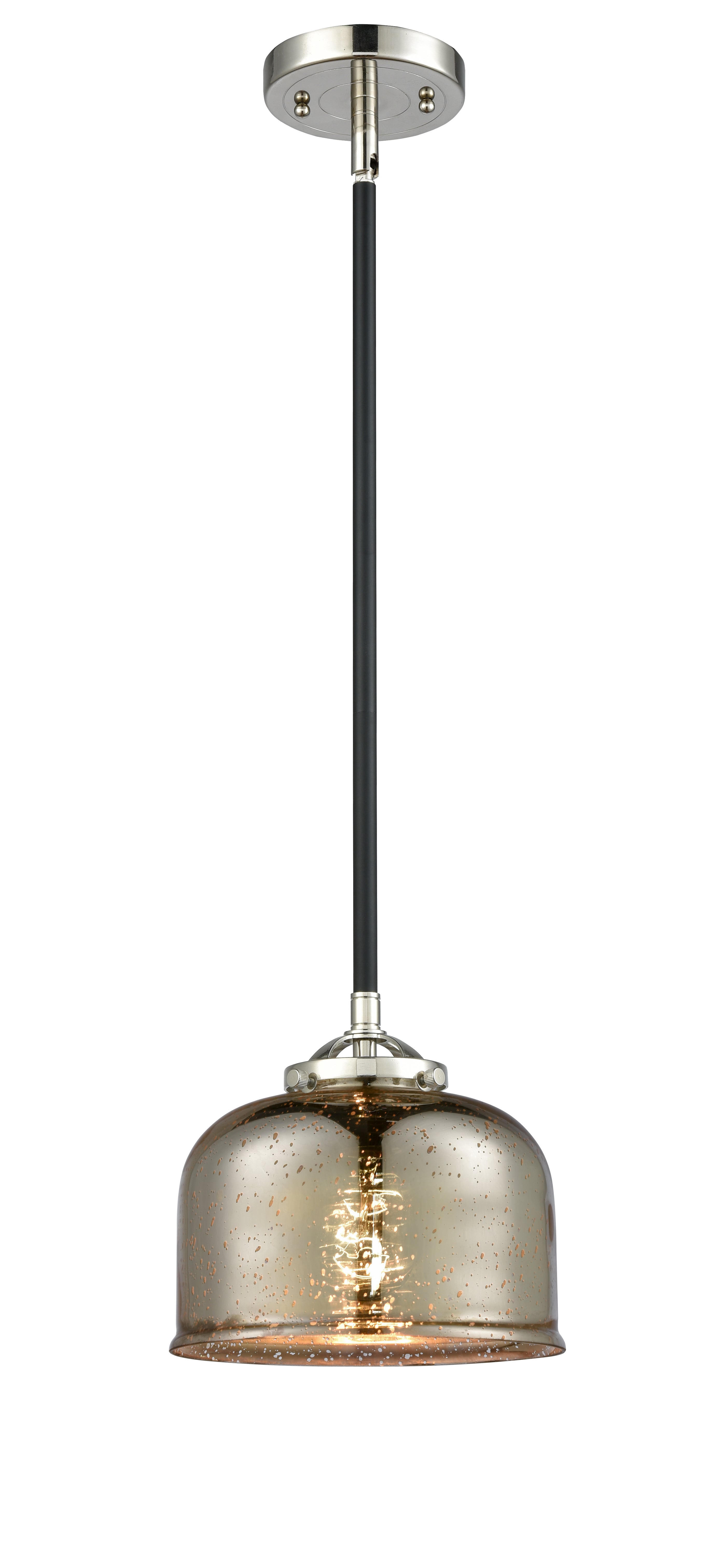 Nouveau Mini Pendant Cast Brass 8 Inch