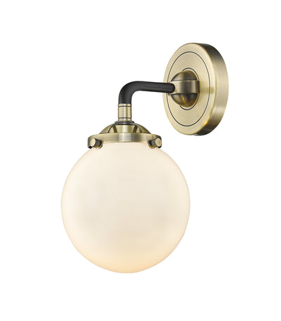 Nouveau Sconce Cast Brass 9 Inch Glass
