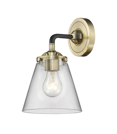 Nouveau Sconce Cast Brass Glass Steel
