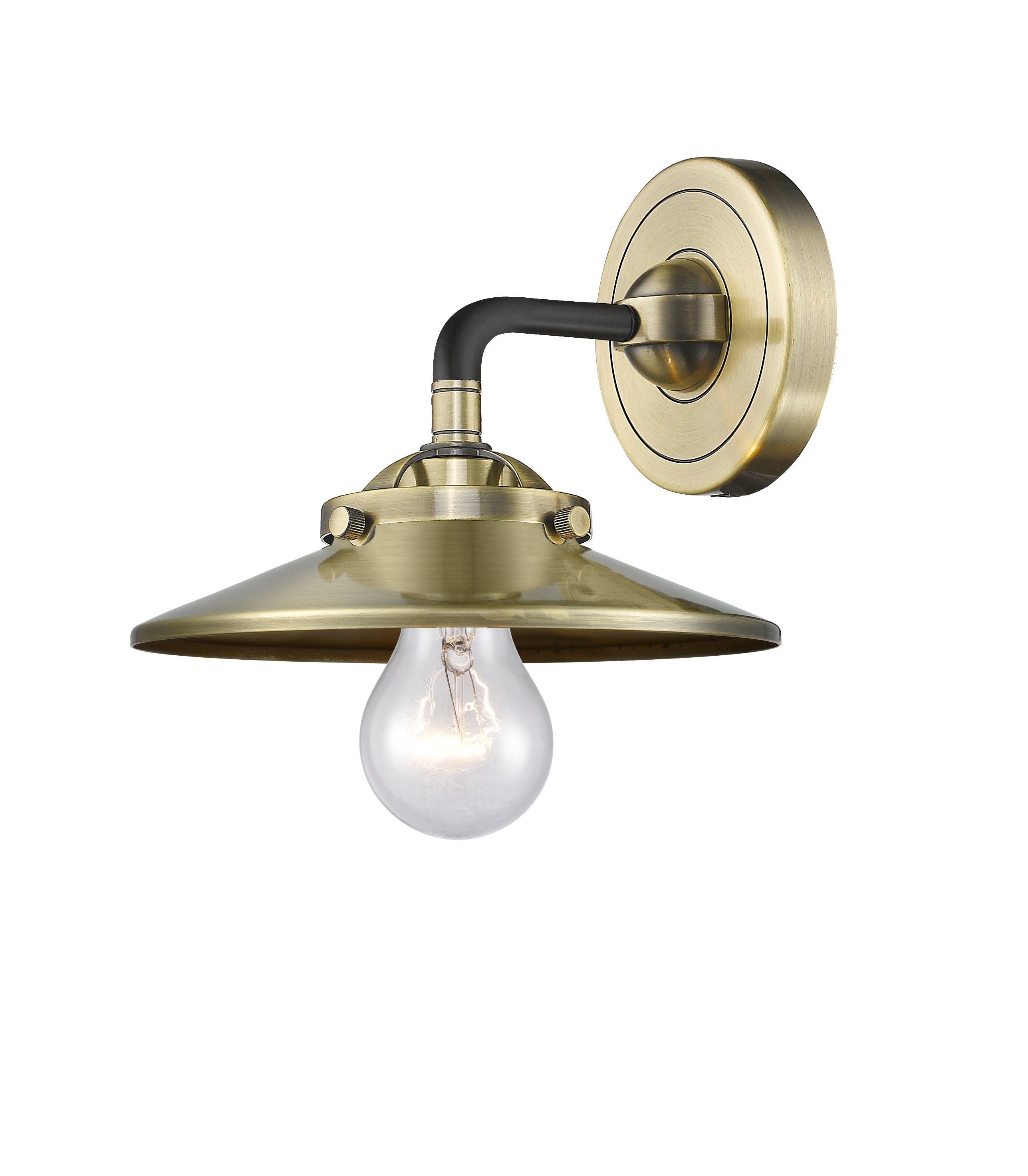 Nouveau Sconce Cast Brass Glass 8 Inch
