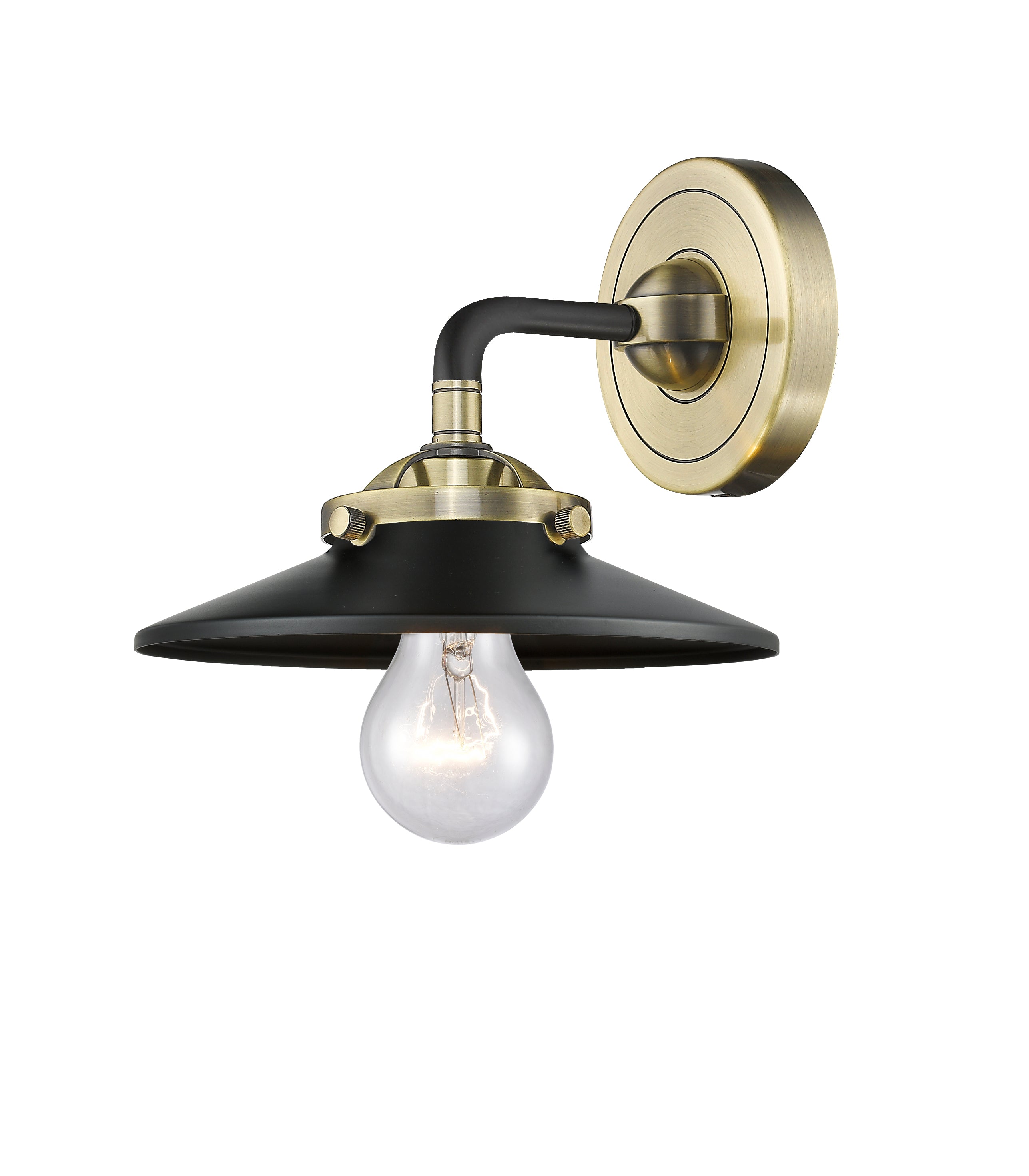 Nouveau Sconce Cast Brass Glass 8 Inch