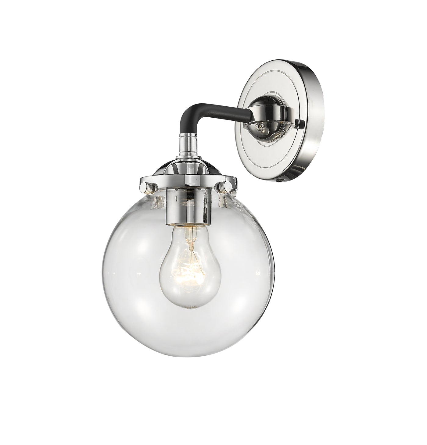 Nouveau Sconce Cast Brass 9 Inch Glass