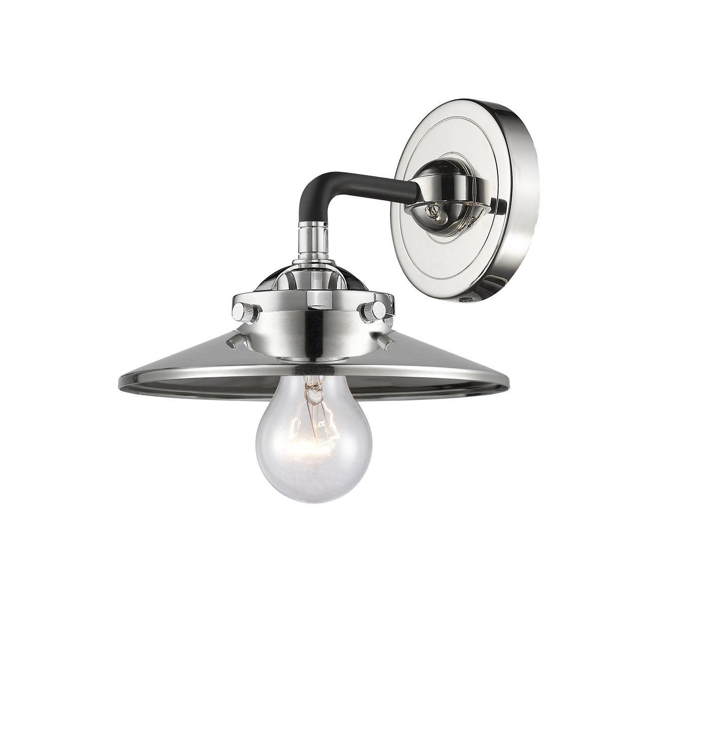 Nouveau Sconce Cast Brass Steel Glass