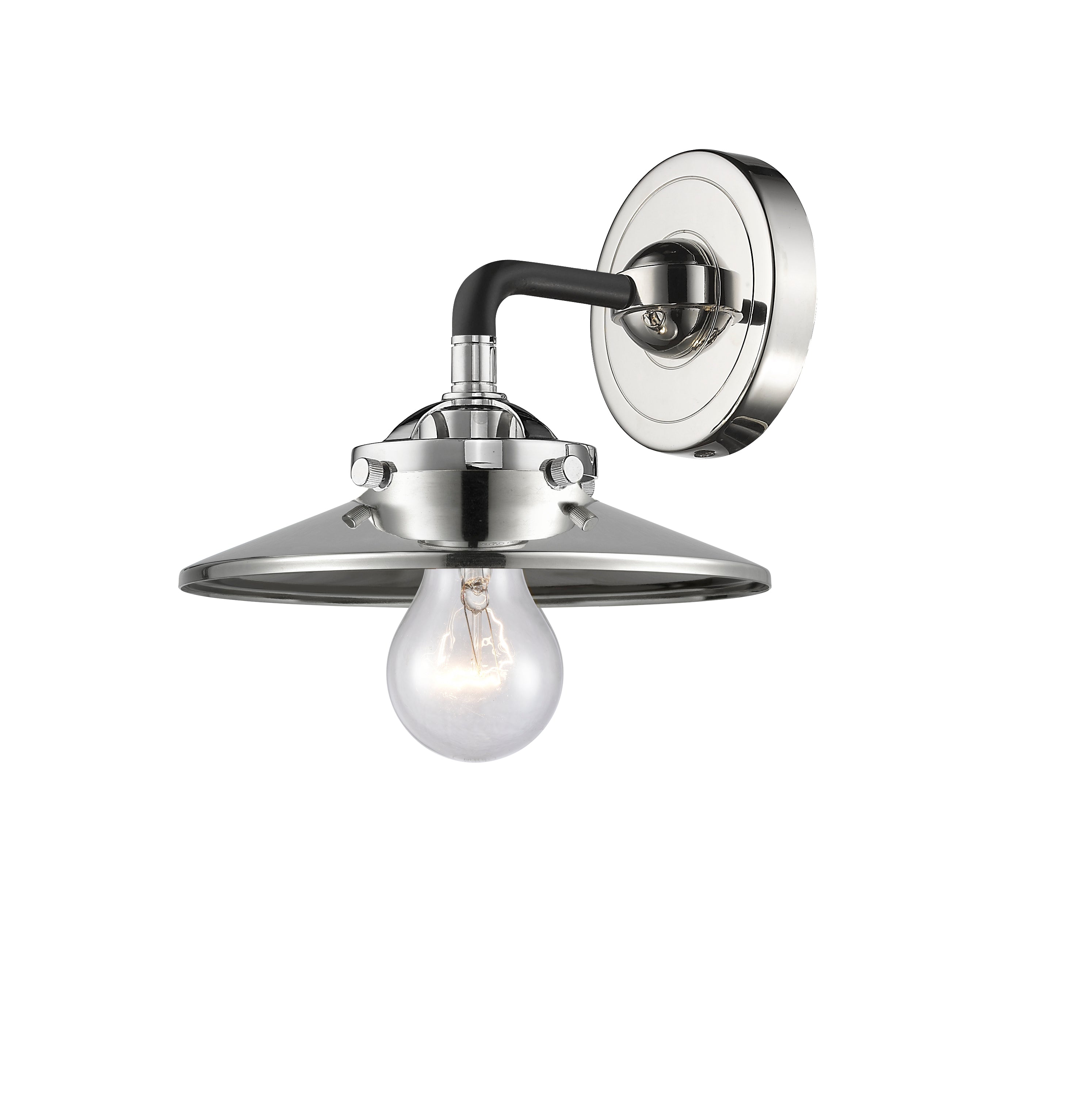 Nouveau Sconce Cast Brass Glass 8 Inch