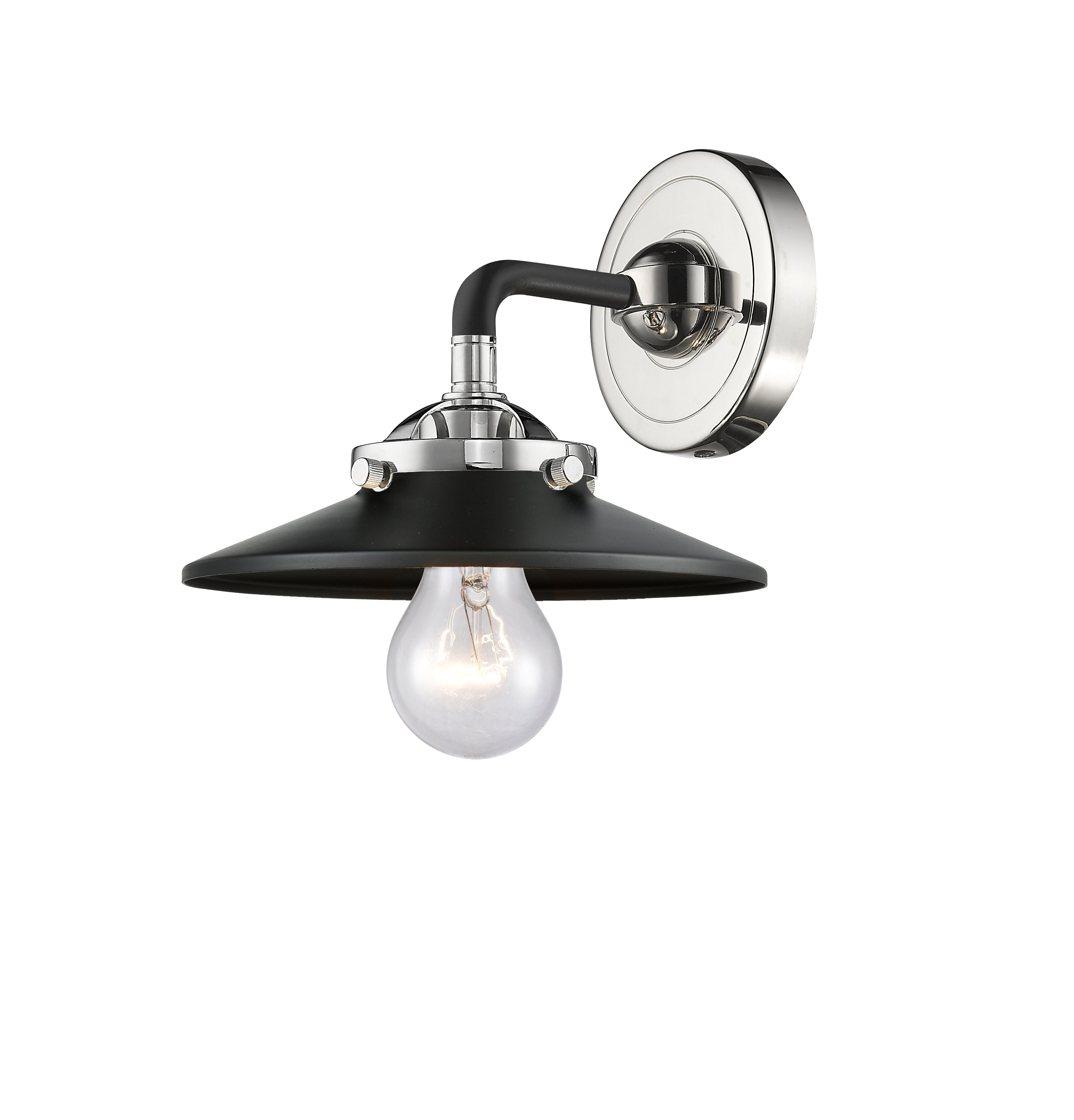 Nouveau Sconce Cast Brass Steel Glass