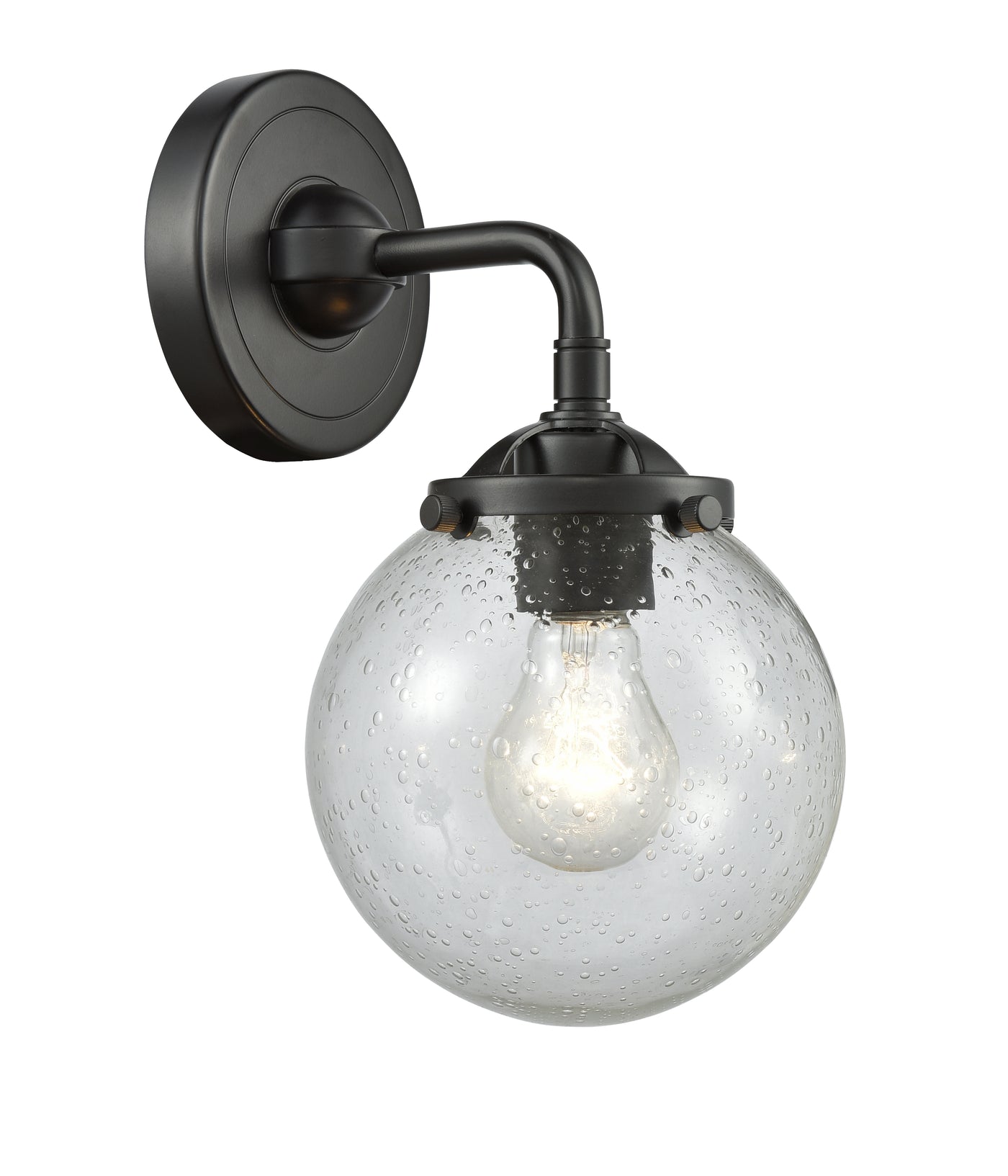 Nouveau Sconce Cast Brass 9 Inch Glass