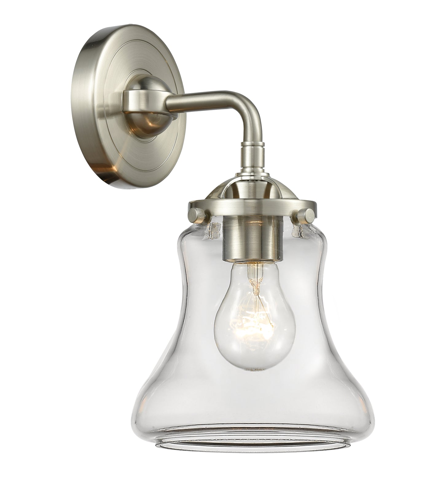 Nouveau Sconce Cast Brass Steel Glass