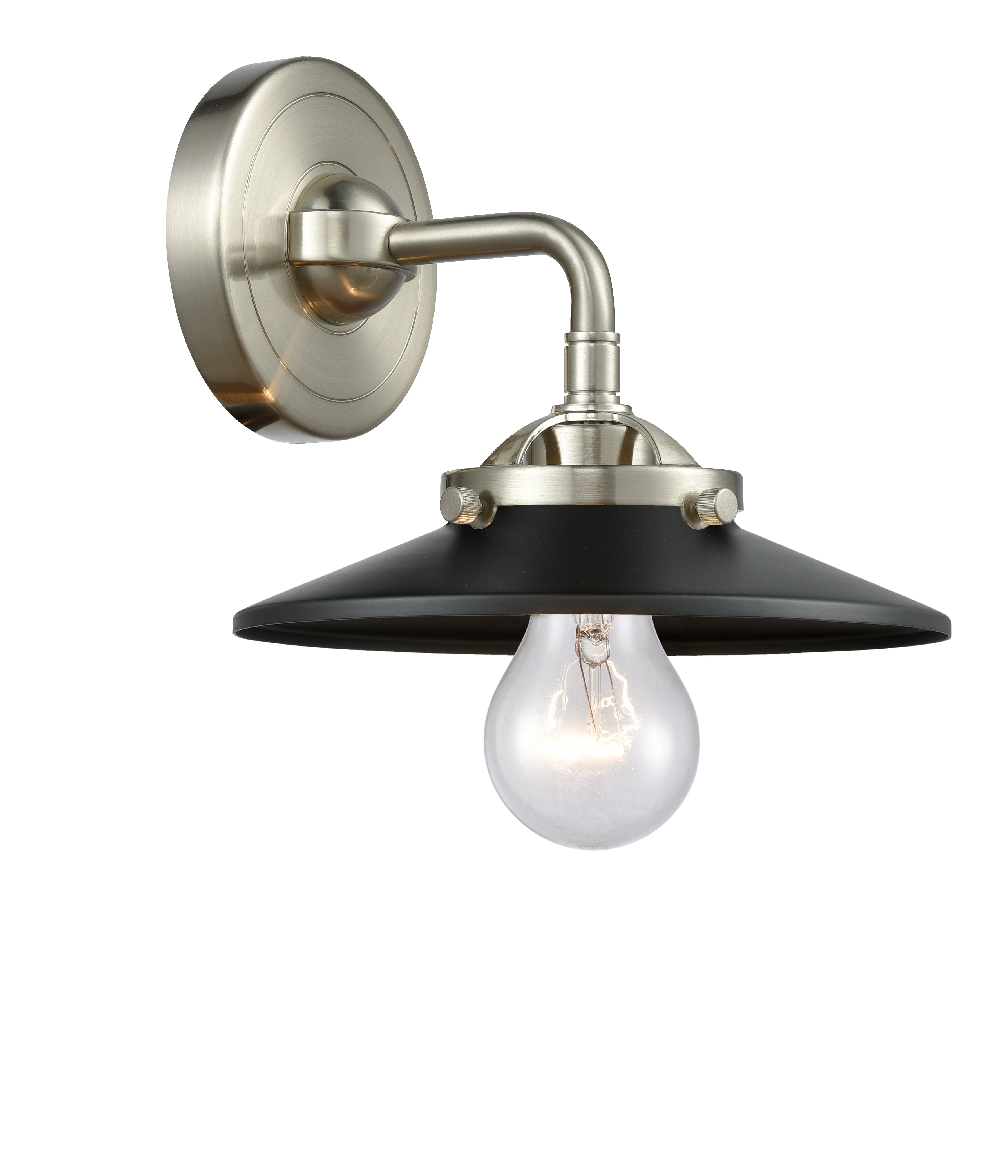 Nouveau Sconce Cast Brass Steel Glass