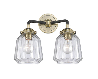 Nouveau Bath Vanity Light Cast Brass Glass