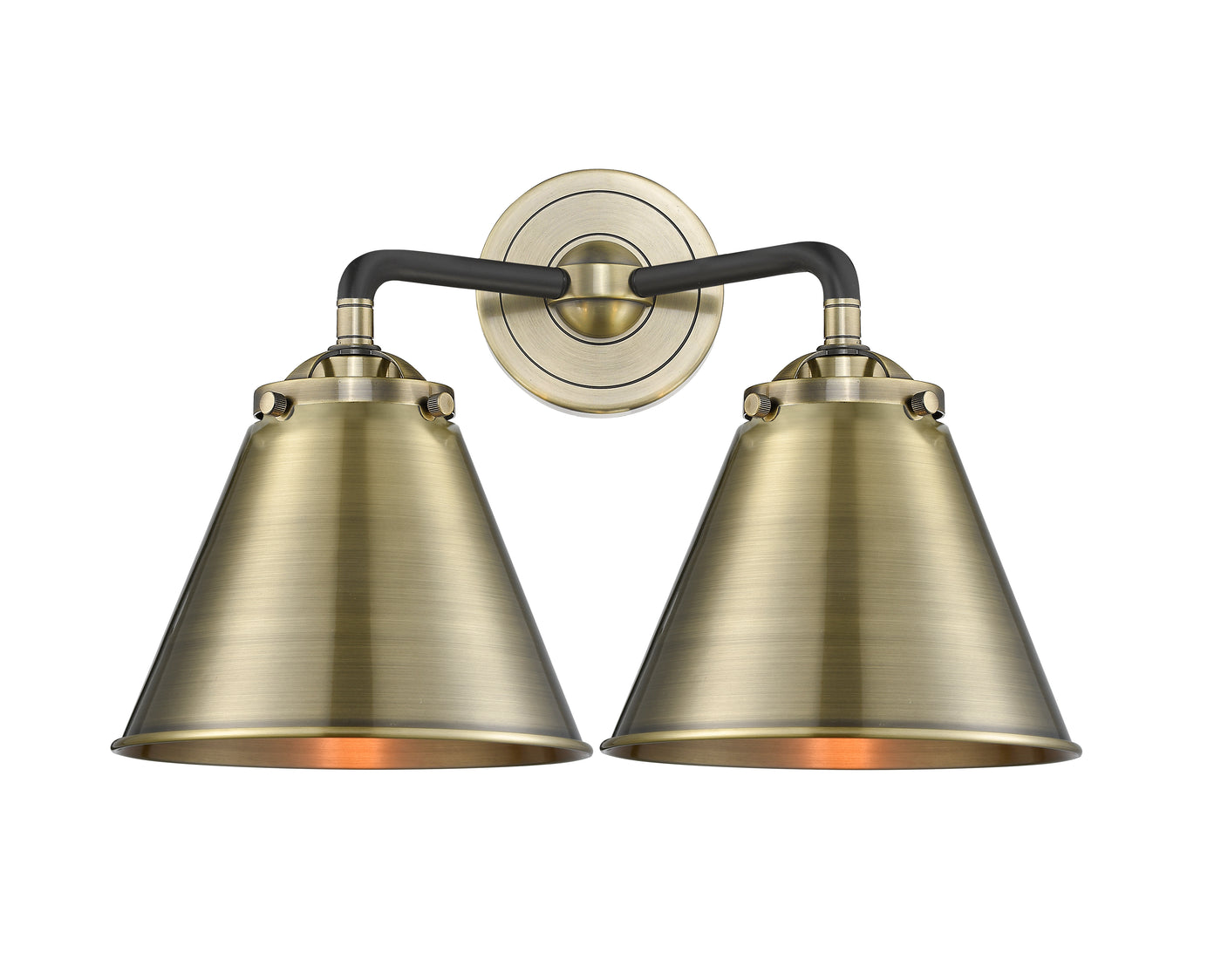 Nouveau Bath Vanity Light Cast Brass Glass