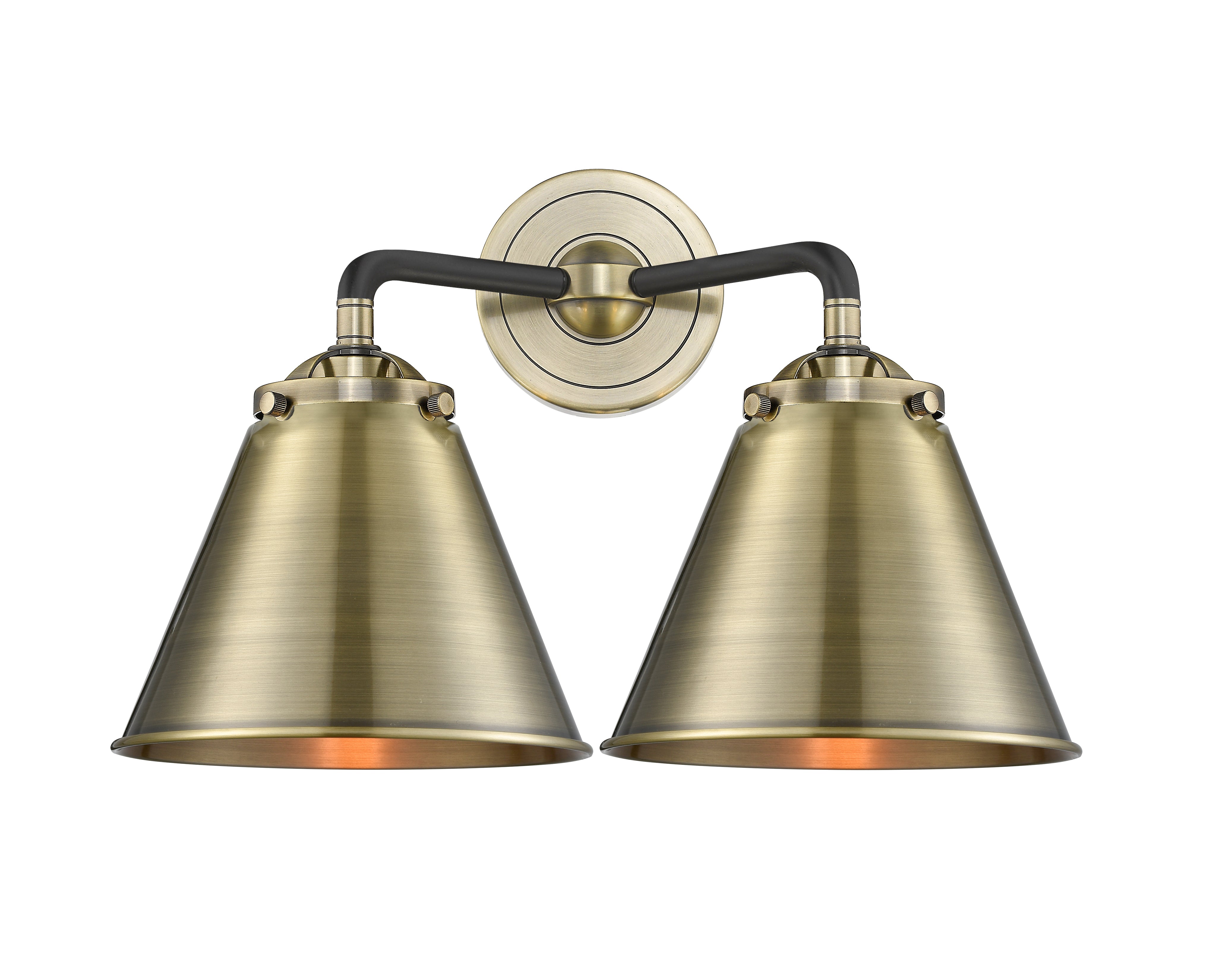 Nouveau Bath Vanity Light Cast Brass Glass
