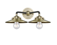 Nouveau Bath Vanity Light Cast Brass Glass