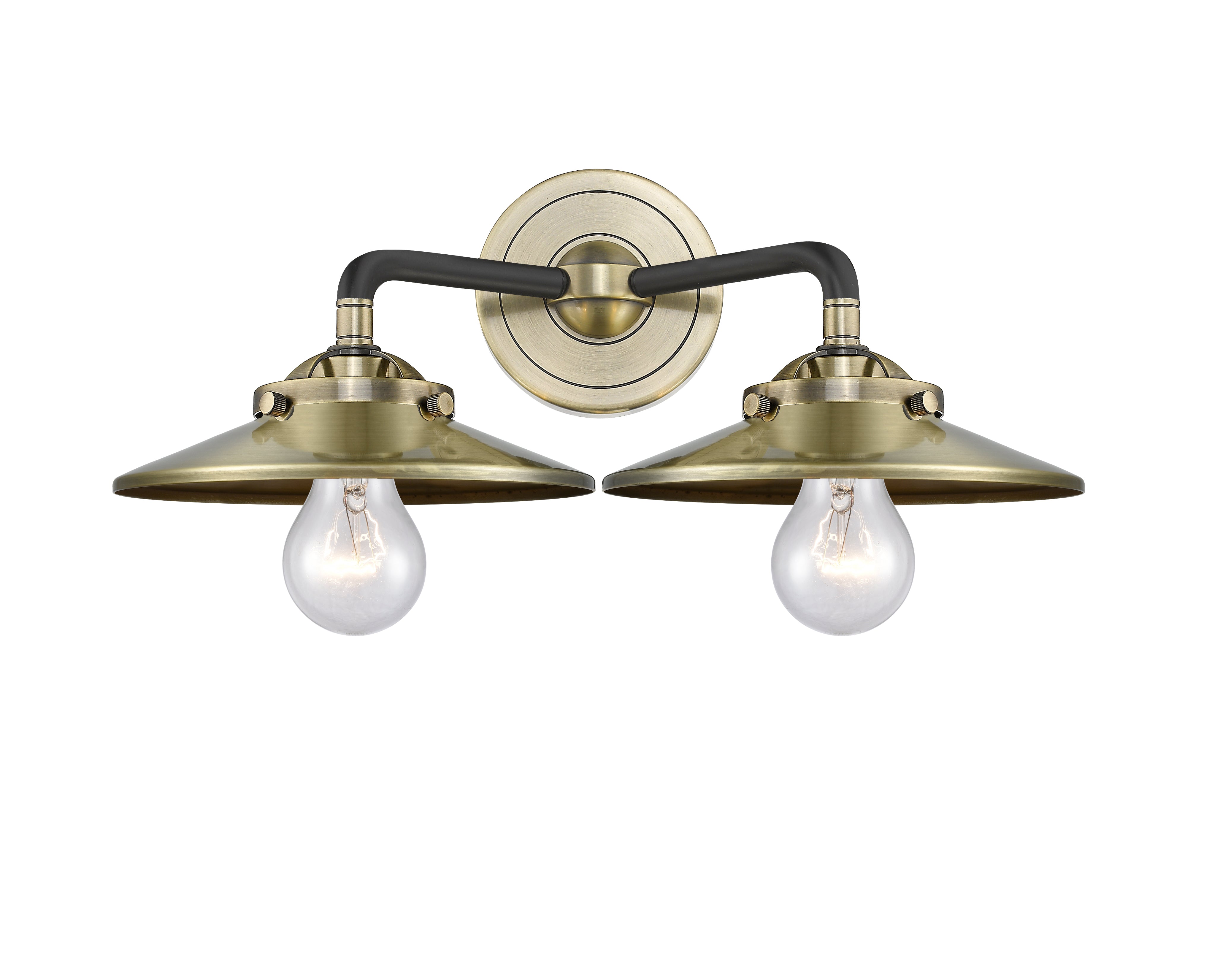 Nouveau Bath Vanity Light Cast Brass Glass