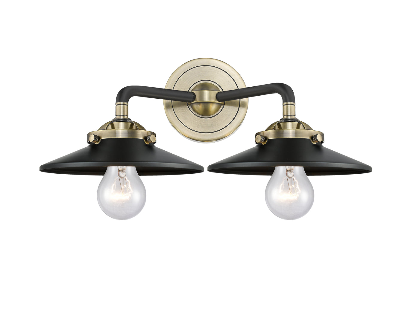 Nouveau Bath Vanity Light Cast Brass Glass