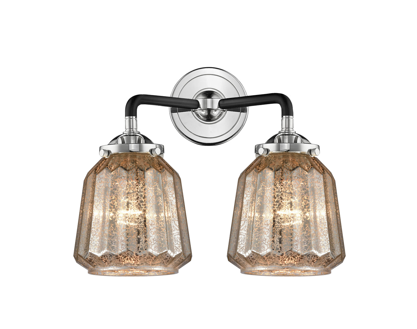 Nouveau Bath Vanity Light Cast Brass Glass