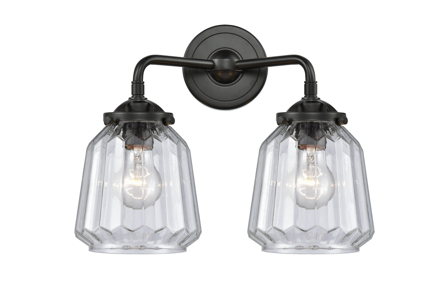 Nouveau Bath Vanity Light Cast Brass Glass
