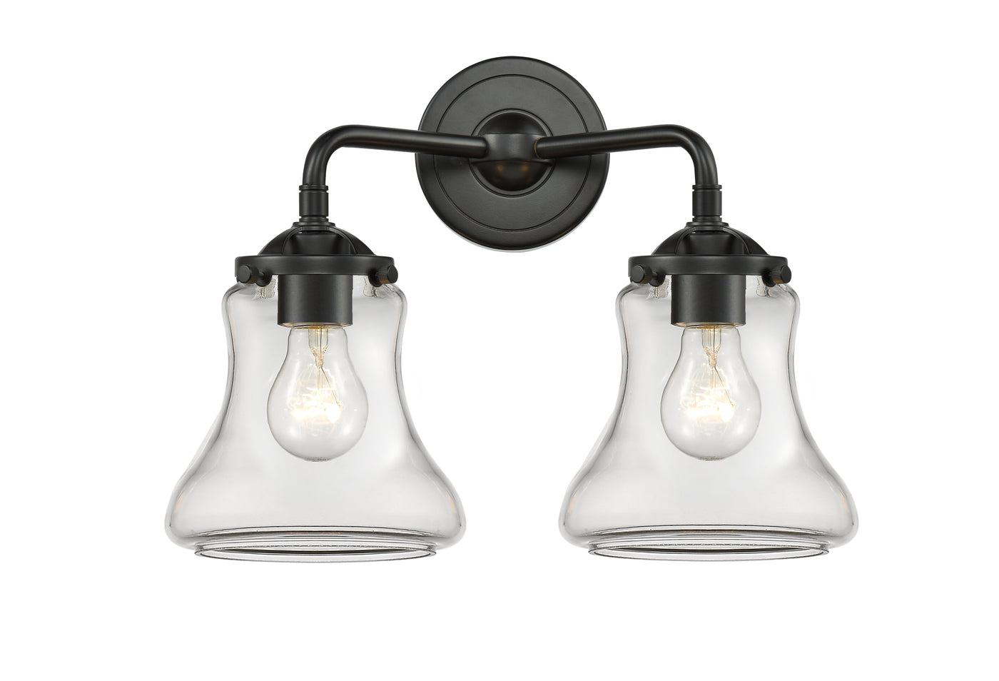 Nouveau Bath Vanity Light Cast Steel Glass