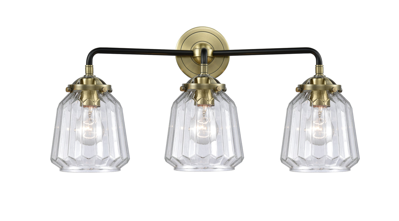 Nouveau Bath Vanity Light Cast Brass Glass