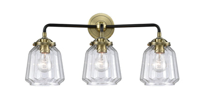 Nouveau Bath Vanity Light Cast Brass Glass