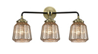Nouveau Bath Vanity Light Cast Brass Glass