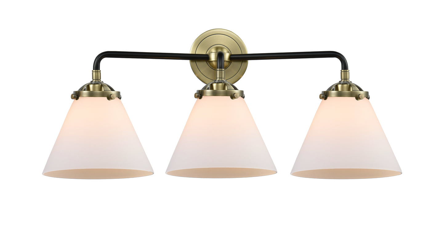 Nouveau Bath Vanity Light Cast Brass Glass