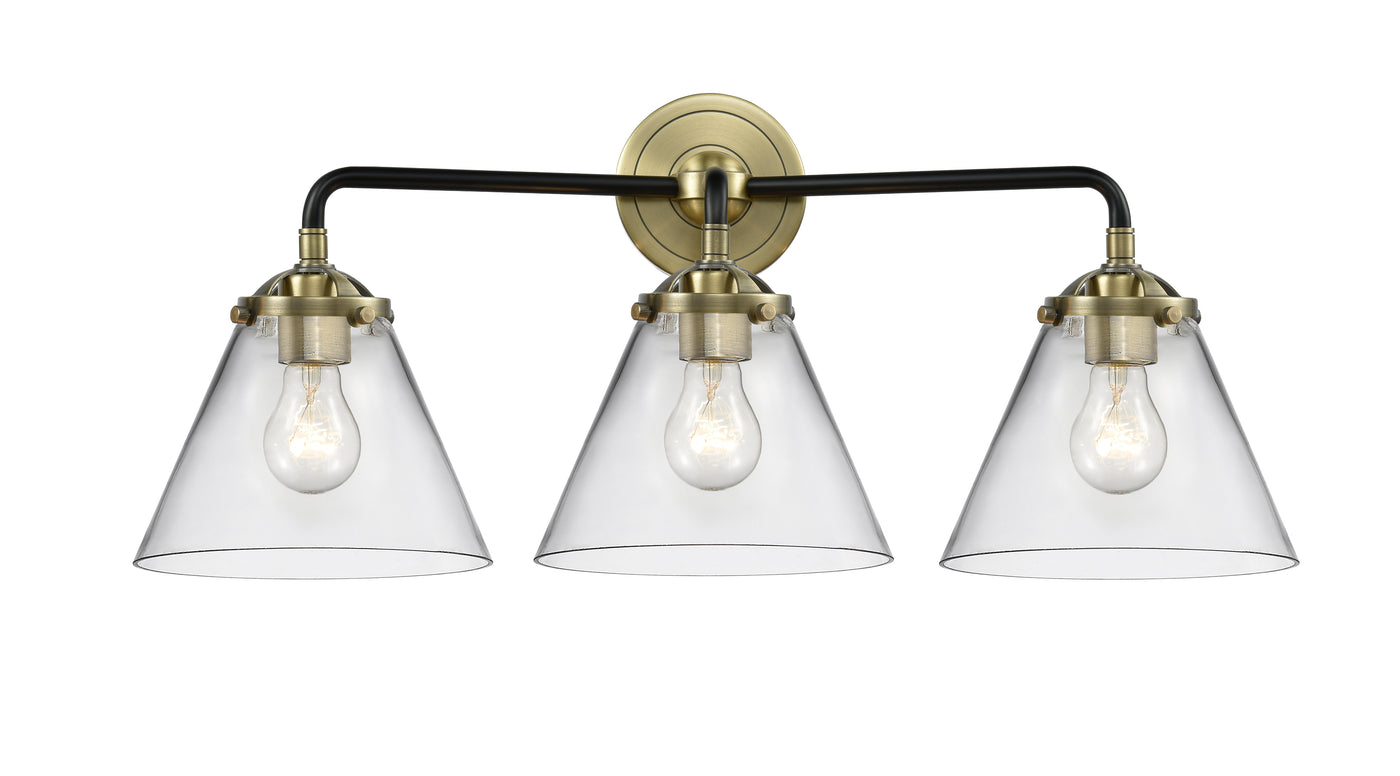 Nouveau Bath Vanity Light Glass Steel