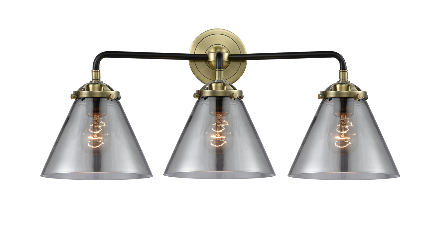 Nouveau Bath Vanity Light Cast Brass Glass