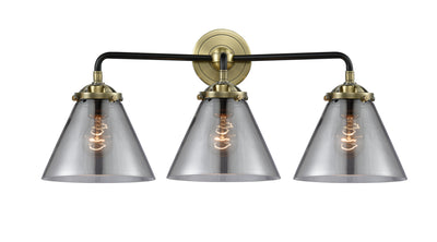 Nouveau Bath Vanity Light Cast Brass Glass